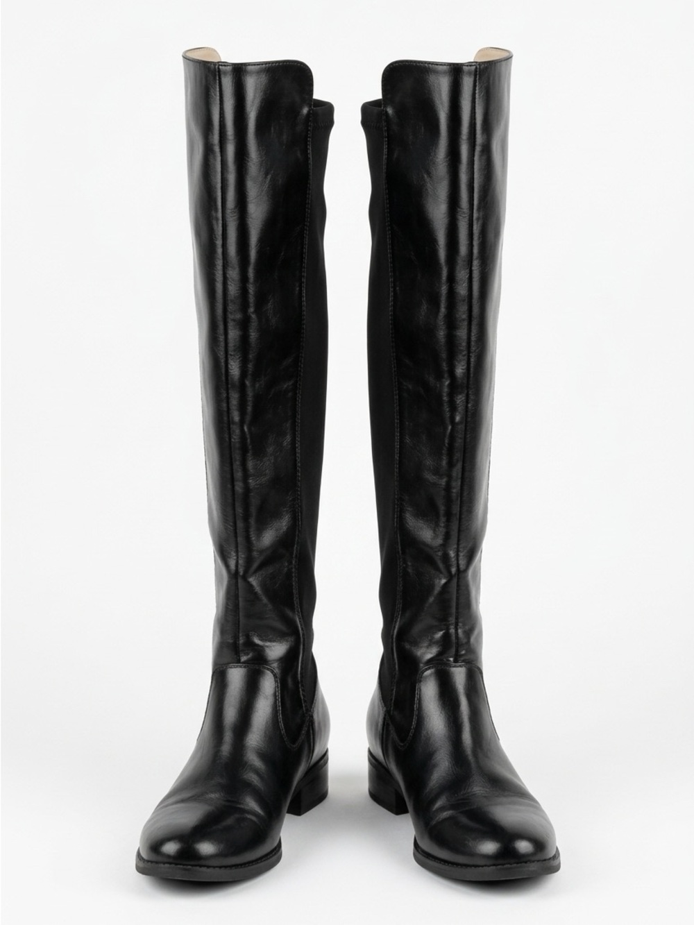 Classic Black Over-the-Knee Leather Boots